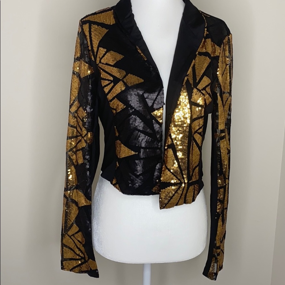 Black and gold long sleeve top